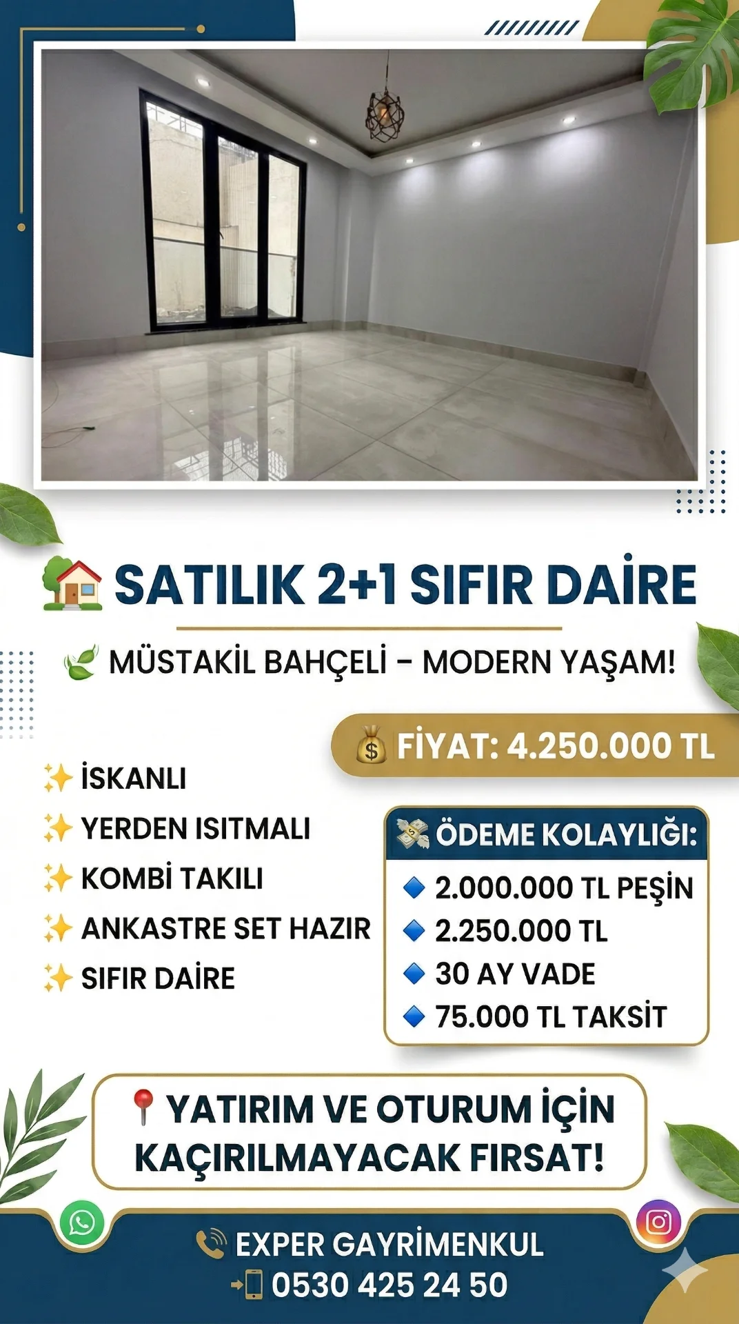 EMEK MAHALLESİNDE SIFIR BAHÇELİ 2+1 DAİRE - Emeh mah., Darıca 2+1 70m² satılık